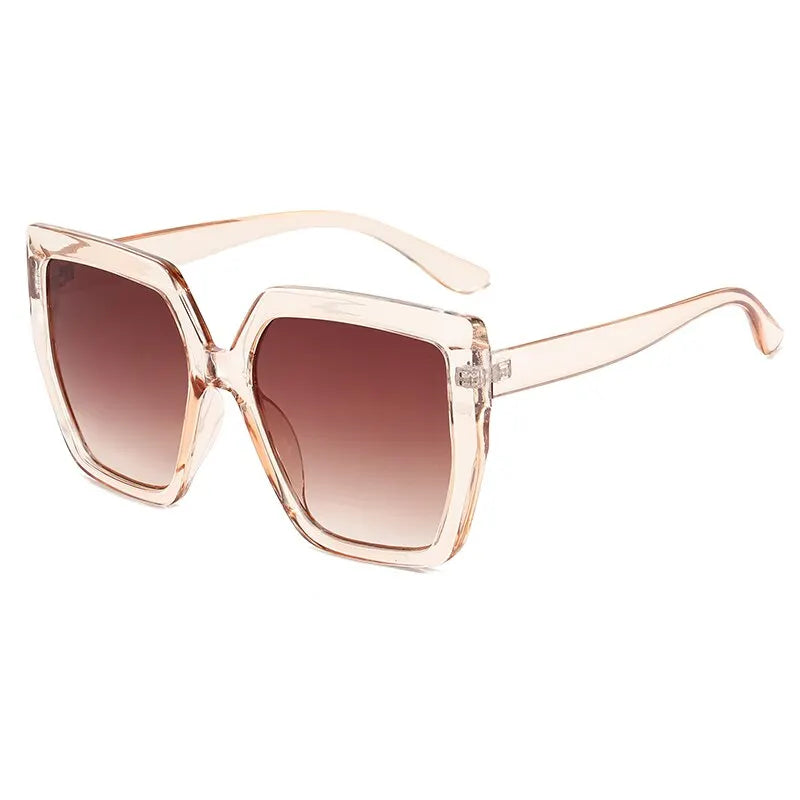 Vintage Oversized Square Sunglasses Women For Men Classic Big Frame Trending Sun Glasses UV400 Luxury Brand Designer Eyeglasses