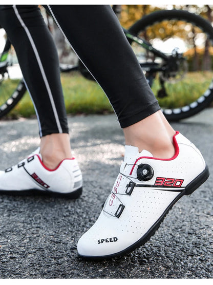 Scarpe da ciclismo professionali con suola in gomma, fibbia a bottone, scarpe da MTB da donna senza chiusura, scarpe da ciclismo indoor da uomo, scarpe da ciclismo cross-country