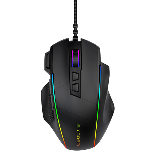 E-YOOSO X49 Wired Gaming Mouse 12400 DPI Adjustable, RGB Backlit, 8 Programmable Buttons, Ergonomic Gamer Mouse for PC Laptop