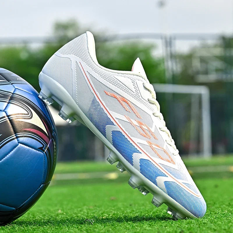 Chaussures de football FG/TF populaires, crampons de football unisexes à tige basse, baskets de football pour terrain, crampons d'entraînement rapides, crampons antidérapants à pointes longues
