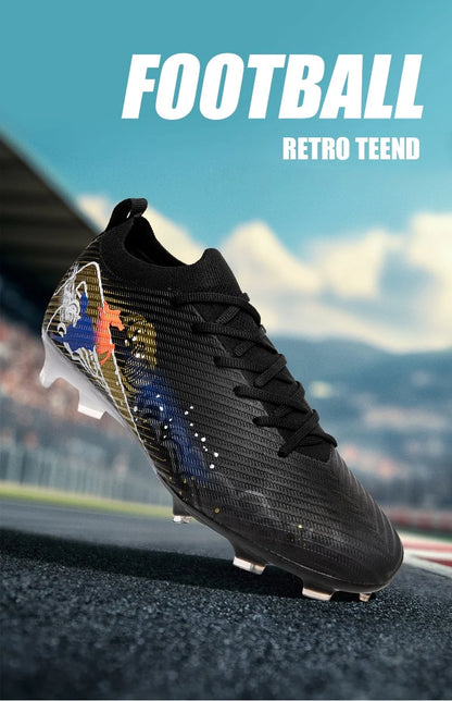 New Men Soccer Shoes FG Non-Slip Long Spikes Football Boots Soccer Cleats Training Shoes Match Ultralight Outdoor Drop Shipping