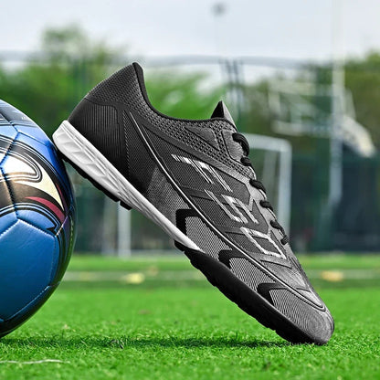 Chaussures de football FG/TF populaires, crampons de football unisexes à tige basse, baskets de football pour terrain, crampons d'entraînement rapides, crampons antidérapants à pointes longues