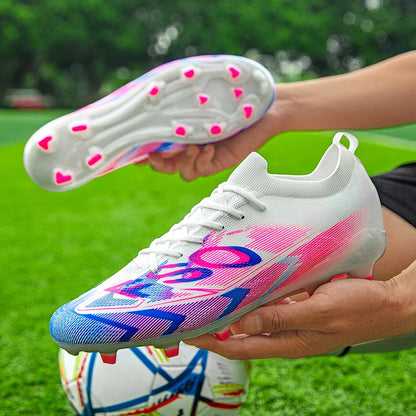 Nouvelles chaussures de football pour hommes FG, chaussures de football ultralégères, chaussures d'entraînement en plein air, chaussures de match de football, crampons longs antidérapants, livraison directe