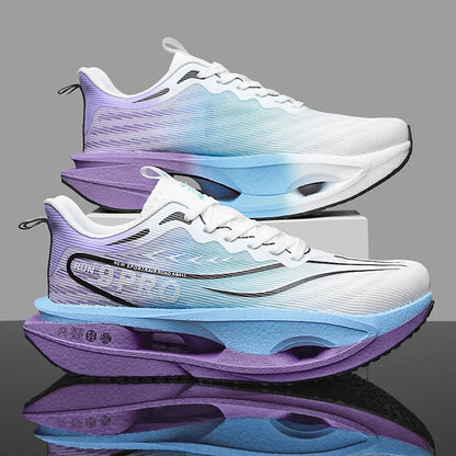 Sneakers da uomo con soletta in carbonio, scarpe sportive da esterno con suola morbida in rete, scarpe da corsa leggere, antiscivolo, casual, da coppia, da tennis
