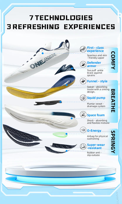 ONEMIX Bumper Max jogging- og løbesko – unisex, lette sneakers, slidstærke modeskos til vejbrug, sports- og fitnesssko