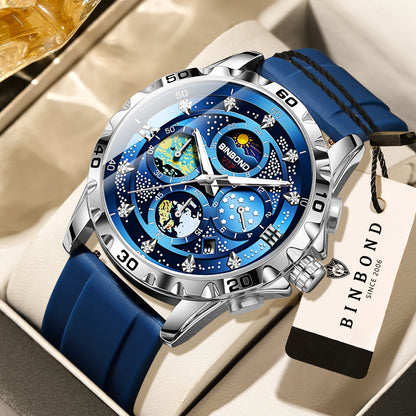 Montres à quartz de luxe BINBOND pour hommes, lumineuses, étanches, chronographe avec date automatique, style business, sport et mode décontractée