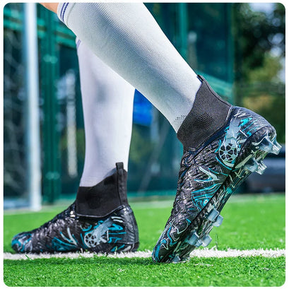 1 paire de chaussures de football pour adultes avec crampons TF, pour les étudiants, durables, antidérapantes, pour l'entraînement sur gazon et les matchs de football