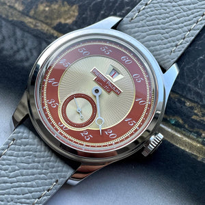Spot goods NEW Pierre Paulin Jumping Hour Men Watch Salmon Dial Automatic St17 Mechanical Watch Vintage Date Window 38mm