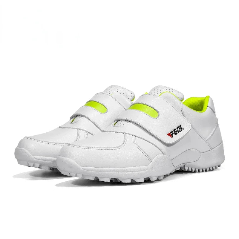 PGM Chaussures de golf pour enfants (filles et garçons) - Baskets d'extérieur antidérapantes en cuir pour enfants - Chaussures de sport XZ054