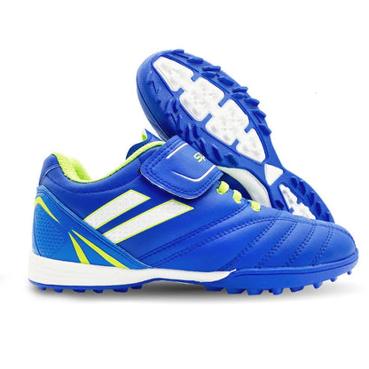 Zapatillas de fútbol para niños y niñas Tf, con cierre de velcro, sin tacos, para lacrosse, para principiantes, para críquet y para béisbol