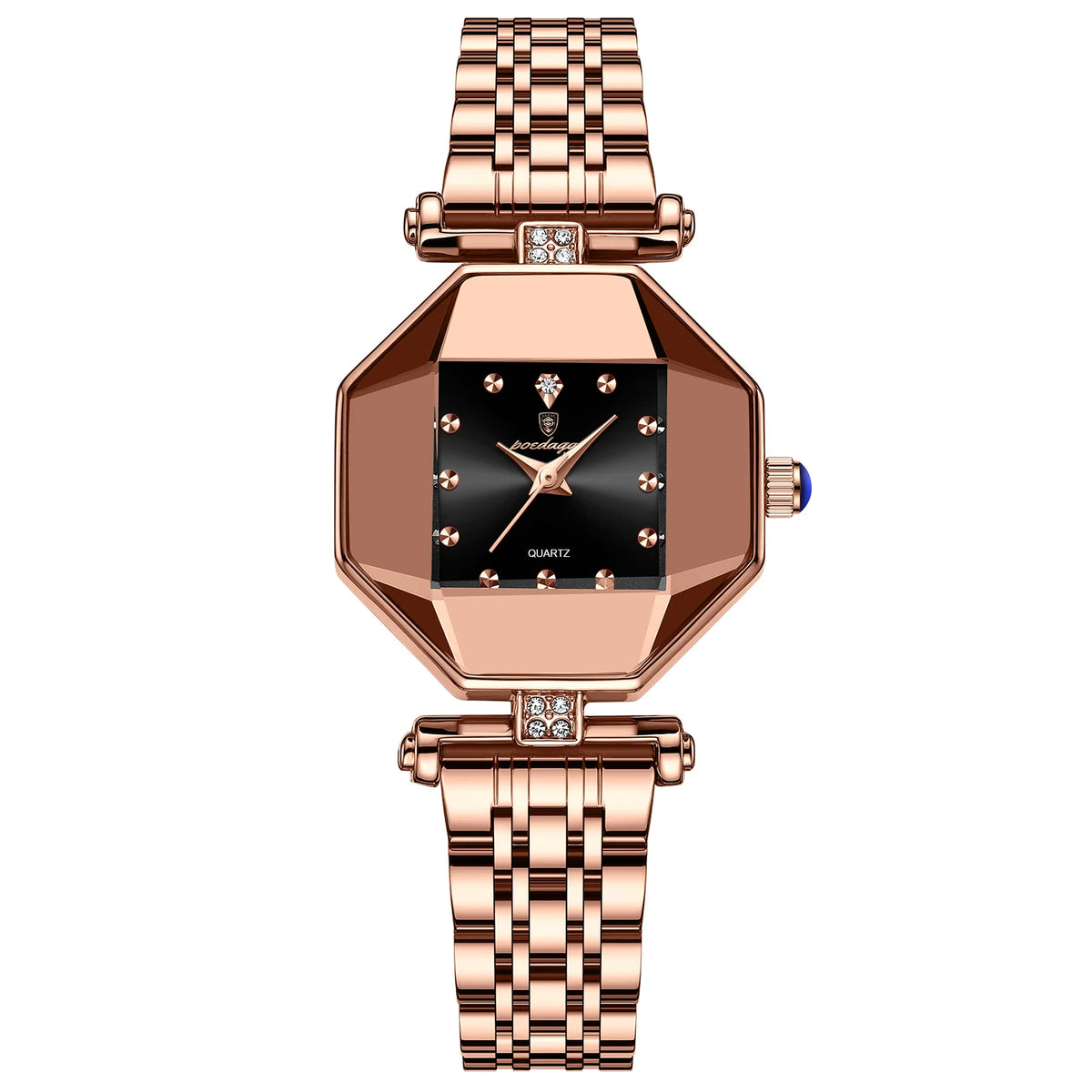 POEDAGAR Luxury Brand Women Watch Stainless Stain Waterproof Quartz Watches For Woman Fashion Simple Rose Gold Ladies Watch Gift