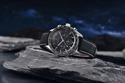 montre PAGANI DESIGN Moon – Chronographe à quartz de luxe pour homme, style sportif, verre saphir avec traitement antireflet, affichage luminescent