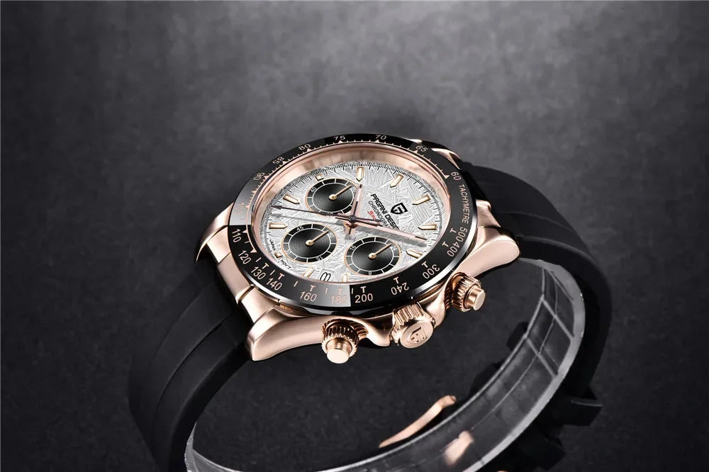 Novo Original PAGANI DESIGN PD-1664 Relógio de Pulso de Luxo para Homem, Movimento de Quartzo Japonês VK63, Safira, Cronógrafo Resistente à Água, Dourado