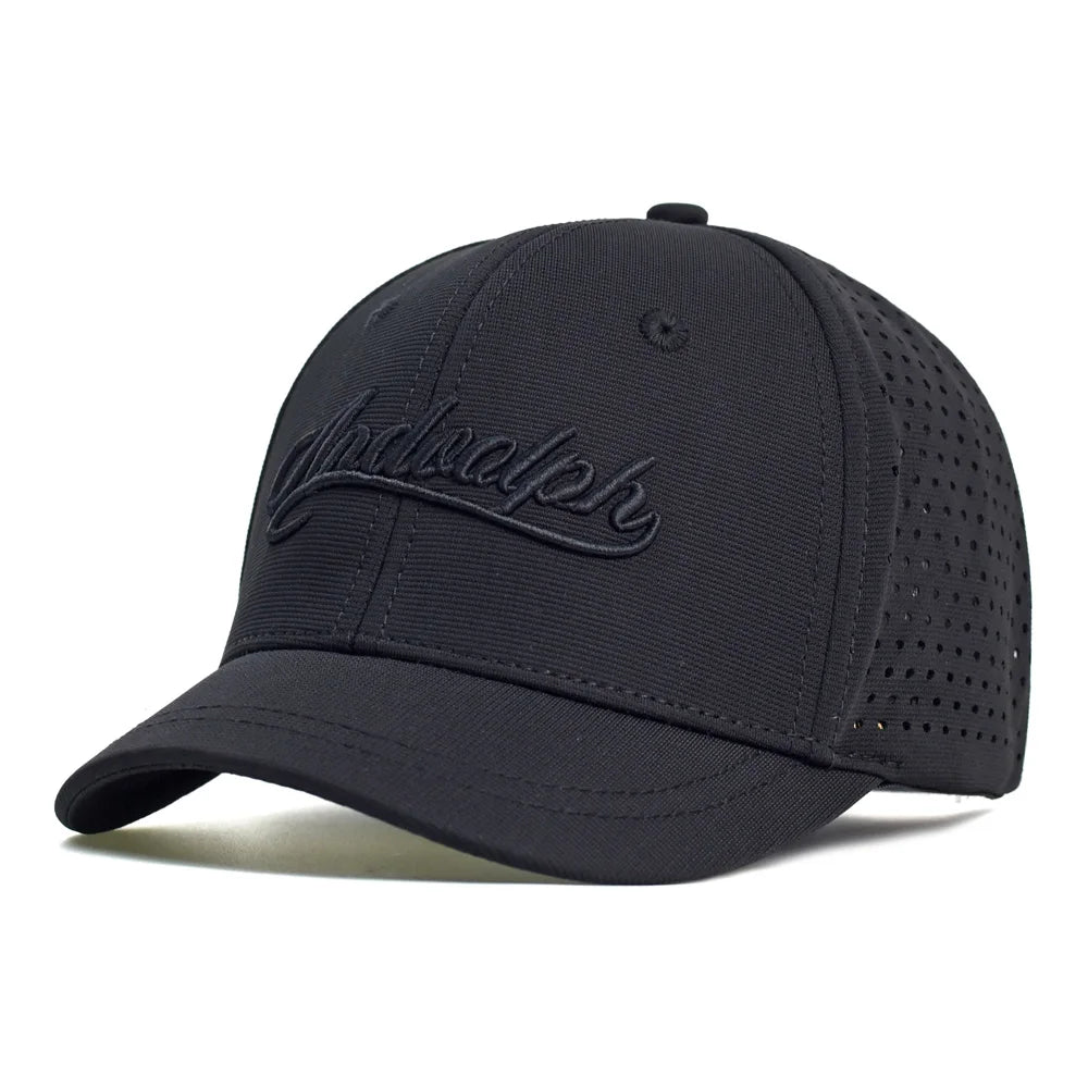Boné de basebol em malha com pala curta e parte traseira fechada para homem e mulher, respirável, estilo snapback, boné dad hat ajustado e ajustável, cor lisa, estilo trucker