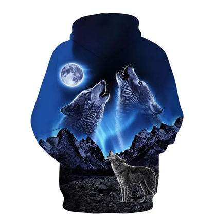 Cool 3D Wolf Printed Zipper Hoodies Fashion Men/Women Streetwear Hooded Jacket Coat Unisex Casual Hip Hop Pullover Sweatshirts