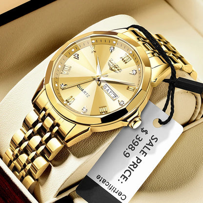 LIGE Fashion Quartz Wristwatches Casual Sport Military Watch For Women Top Brand Luxury Waterproof Watch Ladies Relogio Feminino