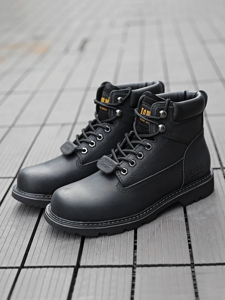 KOWM Cowhide Outdoor Men Hiking Shoes Waterproof Tactical Desert shoes Hunting Boots Snow Boots Fur Sneaker Women Trekking Shoes