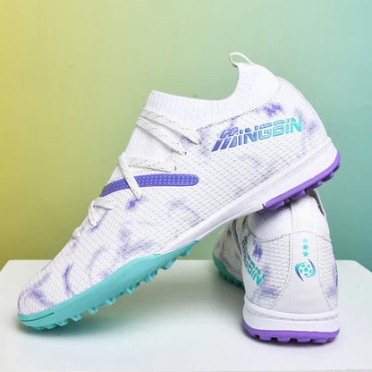 Men's Turf Soccer Shoes Cleats Professional Football Boots Breathable Mesh Youth Soccer Anti-Skid Male Sneakers Society Chuteira