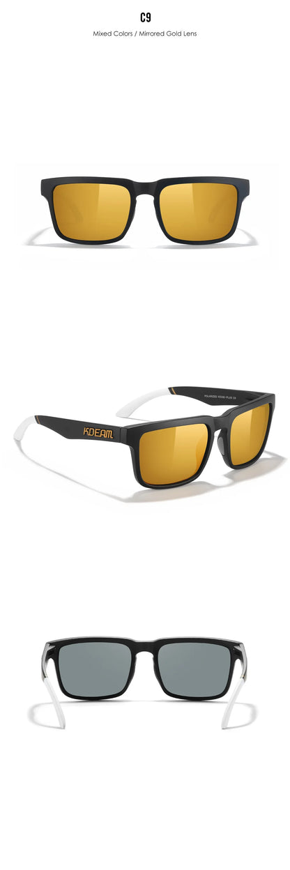 New Colors KDEAM-PLUS Large Size Square Unisex Sunglasses Polarized Photochromic Oversized Sun Glasses Fashion Anti Glare Mirror