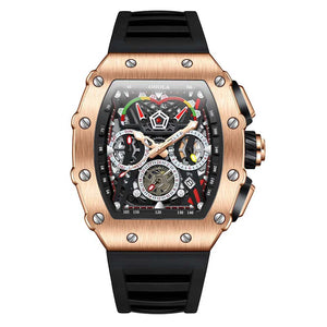 ONOLA Luxury Men Mechanical Watch with Hollow Out Luminous Automatic Watch 3Bar Waterproof Reloj Hombre