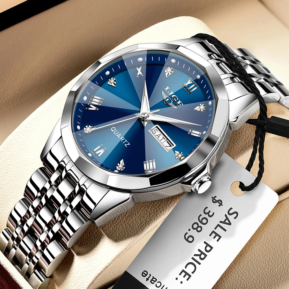 LIGE Fashion Quartz Wristwatches Casual Sport Military Watch For Women Top Brand Luxury Waterproof Watch Ladies Relogio Feminino