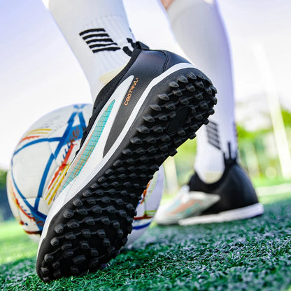 New Men's Soccer Shoes Professional Society Turf Training Football Field Boots Non-Slip TF/FG Indoor Football Shoes Sizes 32-45