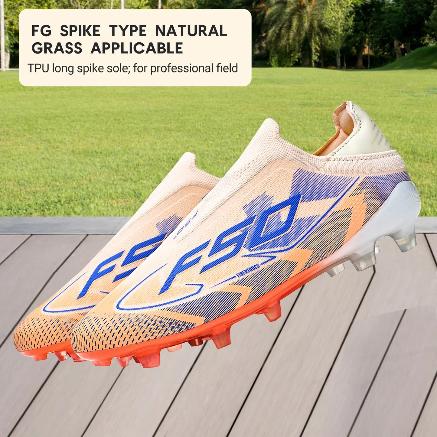 Classic AG/FG football shoes，TPU Wear-resisting Long Studs，PU Mixed Fabric Upper，Non-slip Comfortable for Kids Outdoor Football