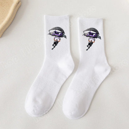 Fortnite Socks Cartoon Game Character Long Socks for Kids and Students in Spring and Autumn Solid Color Cotton Socks Birthday Gifts