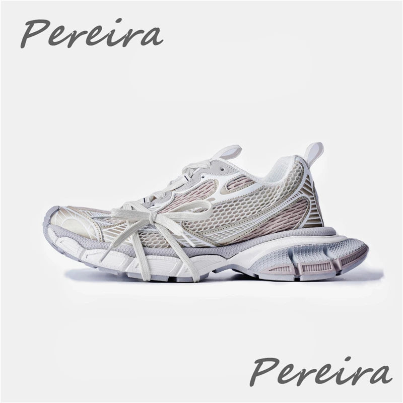 Pantofi sport pentru bărbați Street Style cu talpă groasă, culori mixte noi, cu șireturi, încălțăminte casual pentru cupluri, confortabilă și respirabilă, pentru alergare și mers pe jos