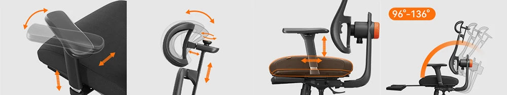 NEWTRAL MagicH-BPro Ergonomic Chair with Footrest Auto Following Backrest Headrest Adaptive Lower Back Support Adjustable Armrest
