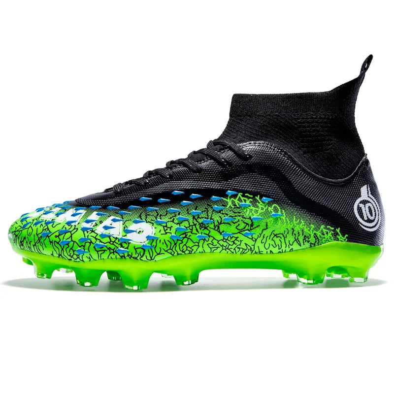 1 paire de chaussures de football pour hommes, résistantes à l'usure, antidérapantes, avec crampons longs et courts, idéales pour les matchs sur gazon extérieur, pour étudiants et adultes