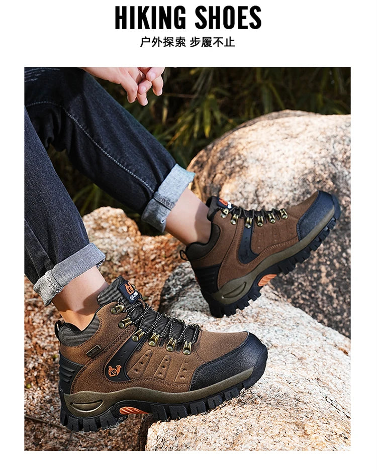 Lauko žygiai: rudens ir žiemos vyriški neperšlampami žygiai batai, kalnų batai, natūralios odos, miško medžioklės ir taktiniai batai