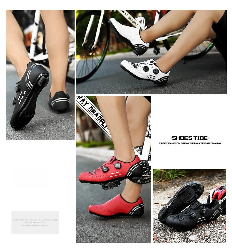 Scarpe da ciclismo di alta qualità da uomo SPD autobloccanti per bici da corsa, scarpe sportive da donna MTB da montagna antiscivolo 36-47