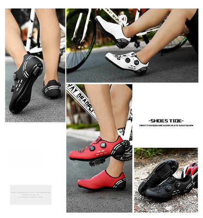 Scarpe da ciclismo di alta qualità da uomo SPD autobloccanti per bici da corsa, scarpe sportive da donna MTB da montagna antiscivolo 36-47