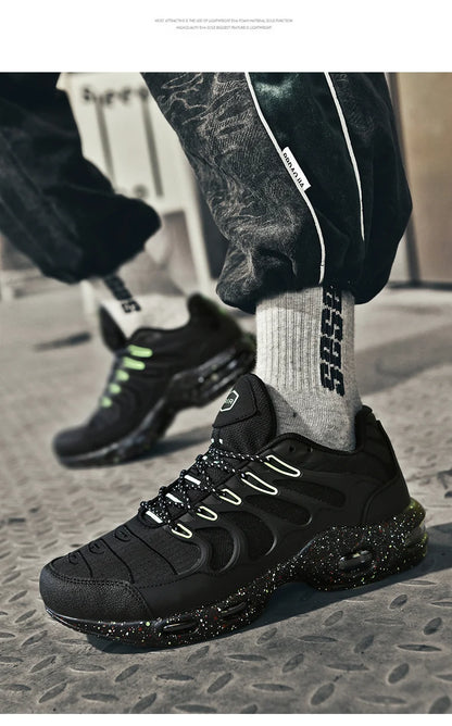 Men's air cushioned running shoes, marathon sports, breathable and lightweight, women's comfortable and non slip casual shoes