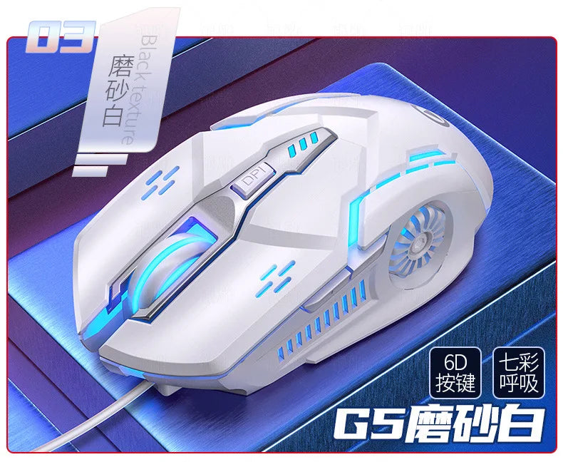 Laser Mouse for PC Gamer Gaming Mouse Ergonomic Mice with LED Backlit USB Mice for Computer Gamer Girl Mouse for Laptop