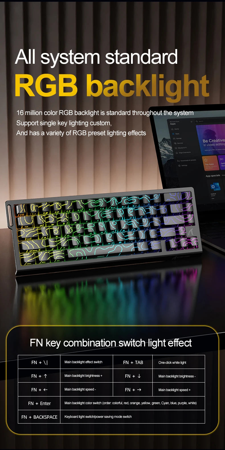 Magnetic Gaming Keyboard ATTACK SHARK X68HE X68PRO HE and FREEWOLF F68 Wired F68Pro Wireless for Pro Gaming 0.01mm Rapid Trigg