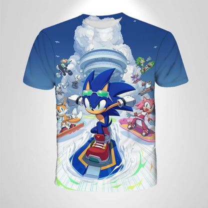 206 Sonic The Hedgehog – anime – oddychająca koszulka dla chłopców, odzież dziecięca, odzież codzienna, oddychający, cienki krój, koszulka unisex