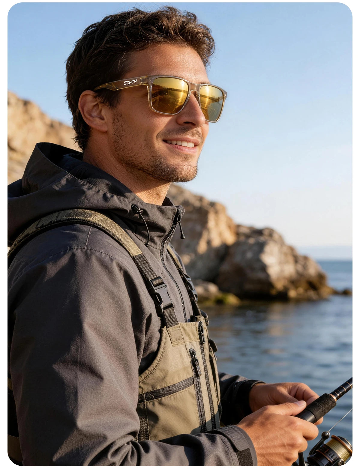 SCVCN Óculos de sol polarizados para atividades ao ar livre, desportos aquáticos, praia, oceano, pesca em plataforma, ciclismo, BTT, desportos de bicicleta e caminhadas – Proteção UV400