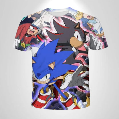 206 Sonic The Hedgehog – anime – oddychająca koszulka dla chłopców, odzież dziecięca, odzież codzienna, oddychający, cienki krój, koszulka unisex