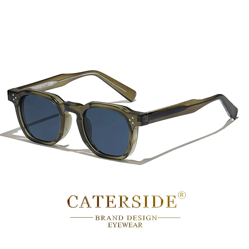 CATERSIDE New Fashion Punk Men Sunglasses Frame Square Personalized Design Sun Glasses Women Travel Party Business Festival Gift