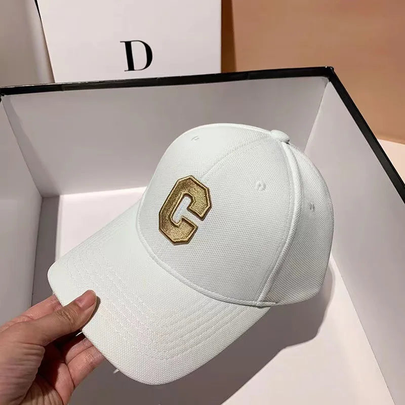 Hats for Men 2023 New C Letter Embroidered Baseball Cap Kpop Fashion Couple Snapback Cap Men and Women Sun Hats Chapeau Homme