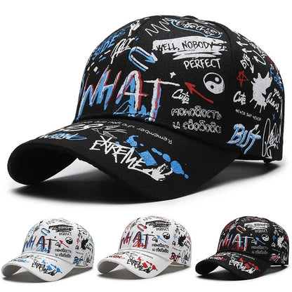 Șapcă de baseball unisex din bumbac cu imprimeu graffiti, pentru femei și bărbați, snapback trendy stil hip-hop, pentru exterior