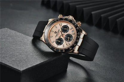Novo Original PAGANI DESIGN PD-1664 Relógio de Pulso de Luxo para Homem, Movimento de Quartzo Japonês VK63, Safira, Cronógrafo Resistente à Água, Dourado