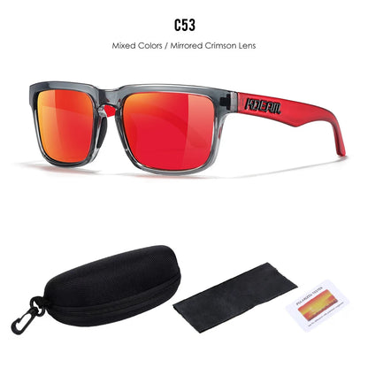 2025 Kdeam Polarized Sunglasses for Men Women Fashion Unisex Brand Trendy Outdoor Eyewear For Couple Mirror red lens