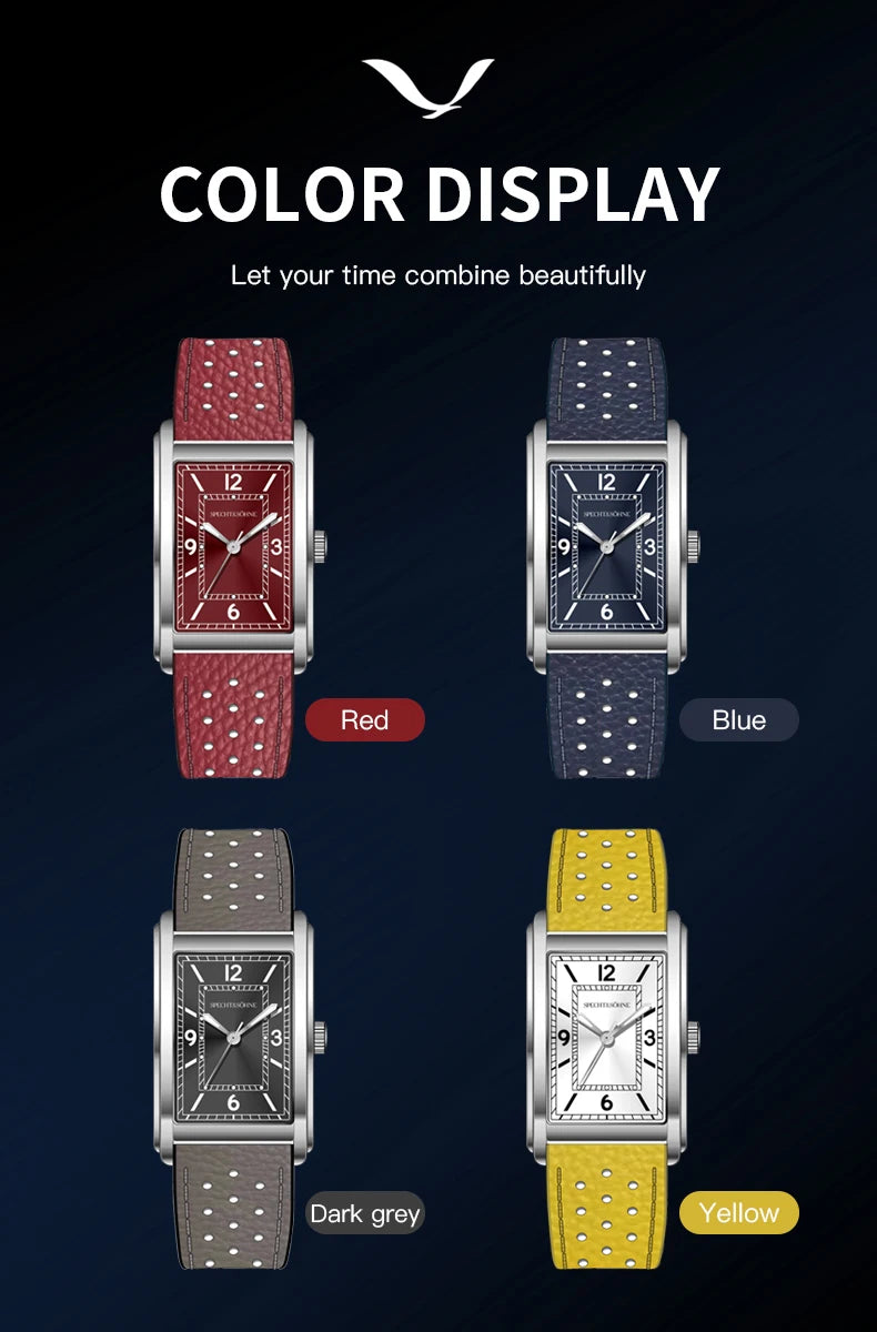 New Specht & Söhne Fashion Couple Watches VH31 Quartz Watches Casual Retro Clocks Sapphire Crystal Leather Strap Wristwatch