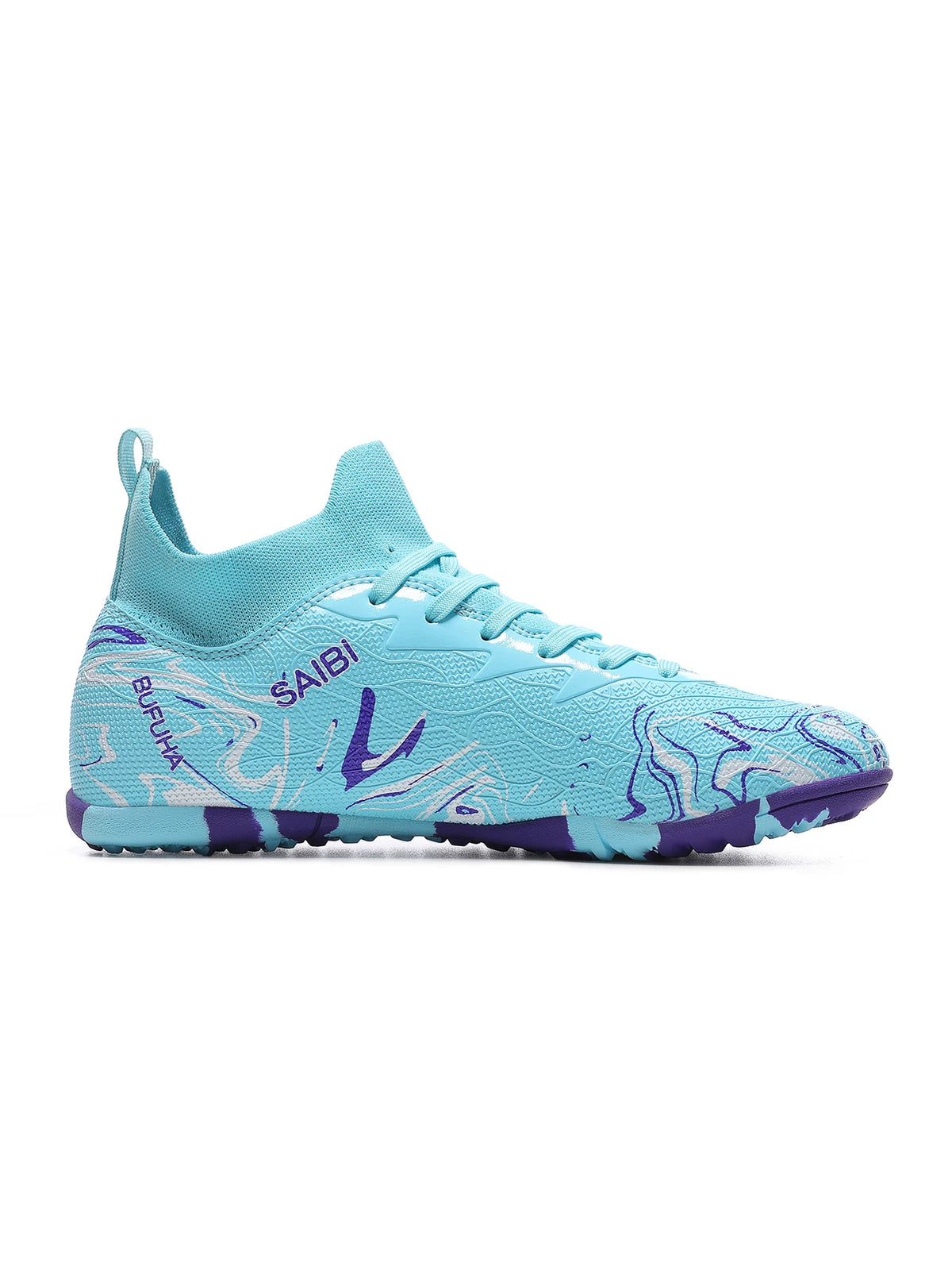 Chaussures de football TF pour adultes, économiques, en tissu PU mélangé, crampons en caoutchouc durables, antidérapantes, pour les passionnés de football amateur.