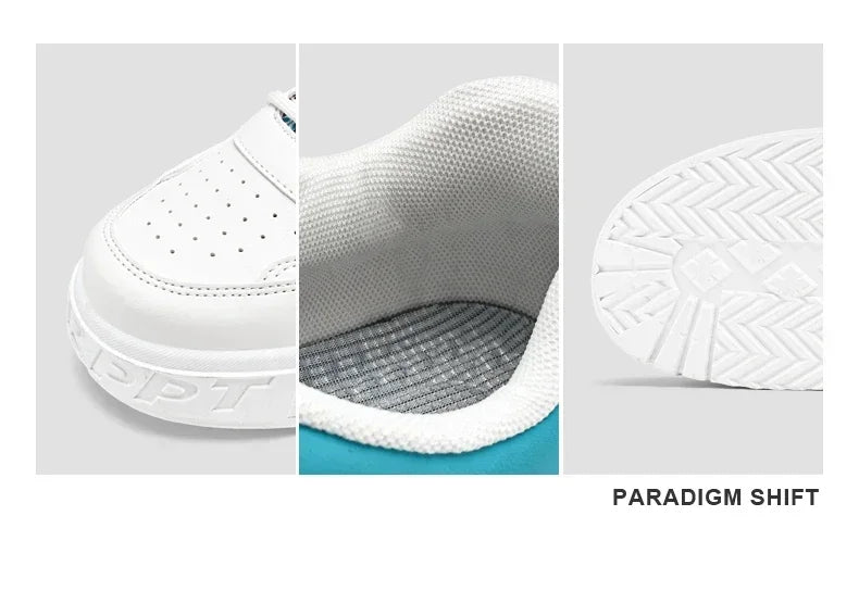 Scarpe da skateboard da uomo, sneakers estive, in pelle, casual, alla moda, per attività all'aperto, corsa, sport, escursionismo, tennis, con zeppa, di marca, di lusso