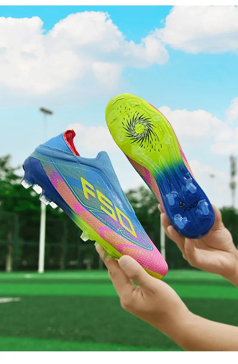 Nouvelles chaussures de football pour hommes, idéales pour les matchs en salle, chaussures de football légères et très vendues, crampons de haute qualité pour terrain en herbe, baskets mi-hautes antidérapantes pour l'ex