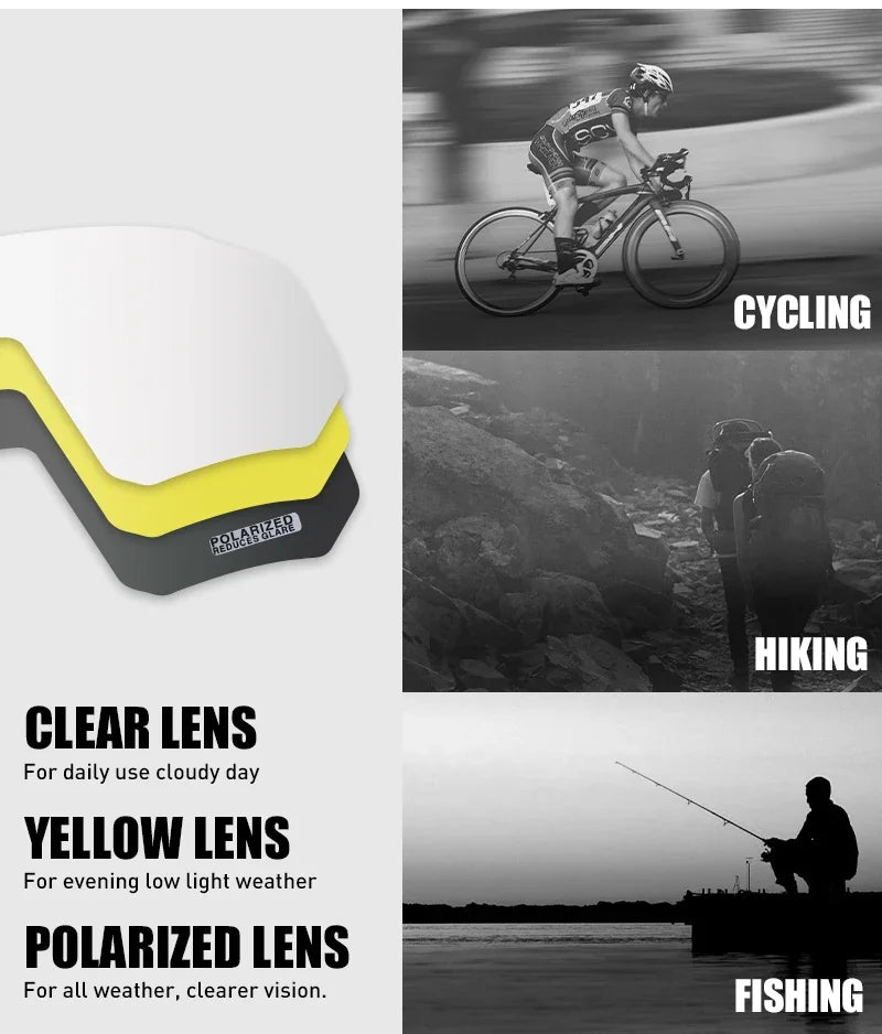 Kapvoe Herren-Marken-Angelbrille, Mountainbike- und Radfahrbrille, Damen-Rennradbrille, Fahrradbrille, Radsportbrille, Oculos Ciclismo